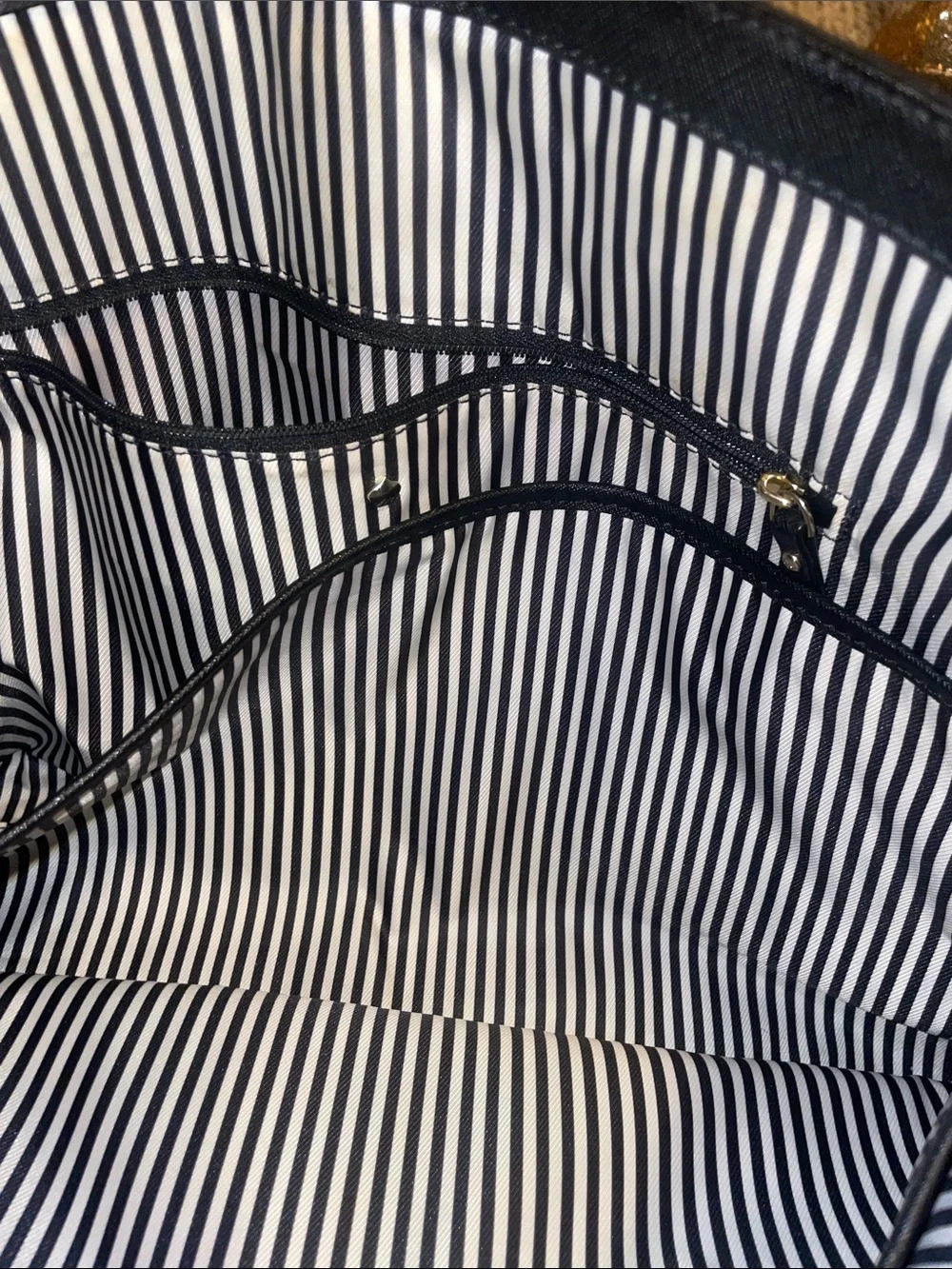 kate spade Black Saffiano Satchel with Gold Logo